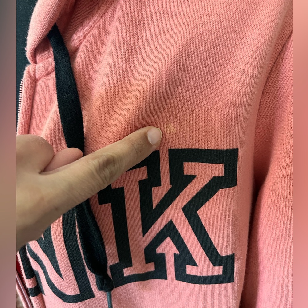 PINK Victoria’s Secret Full Zip Hoodie | Salmon Pink | Cozy Lounge Sweatshirt - Picture 8 of 16
